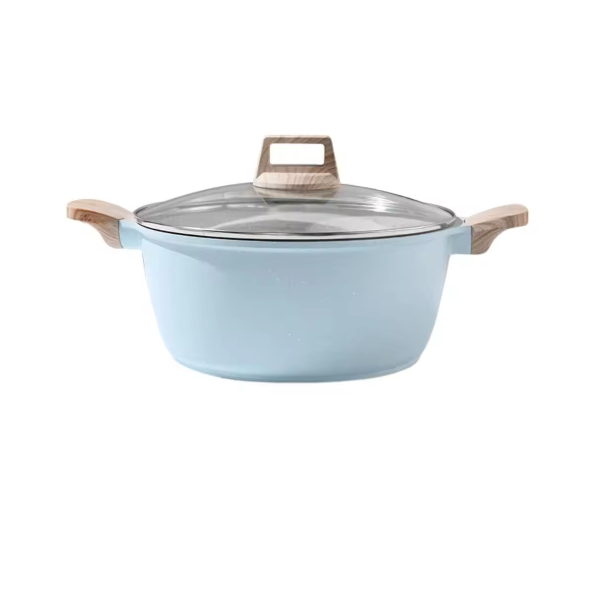 Pentola in ghisa per pentole da cucina con fondo piatto rotondo antiaderente a due orecchie