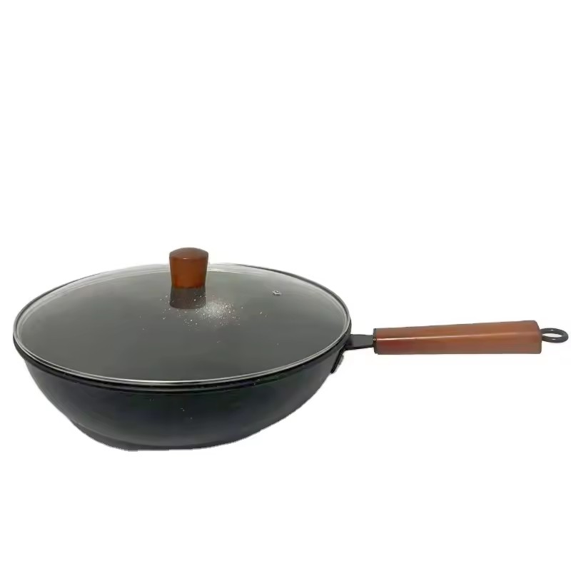 Wok ottagonale antiaderente non rivestito per uso domestico da 32 cm a nido d'ape