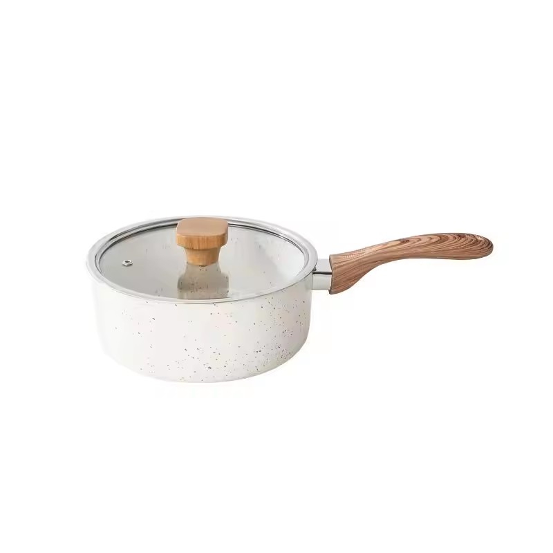 Pentola per friggere in stile giapponese transfrontaliero per uso domestico in pietra di riso antiaderente pentola per latte piatta per neve pentola per noodle istantanei a doppio uso